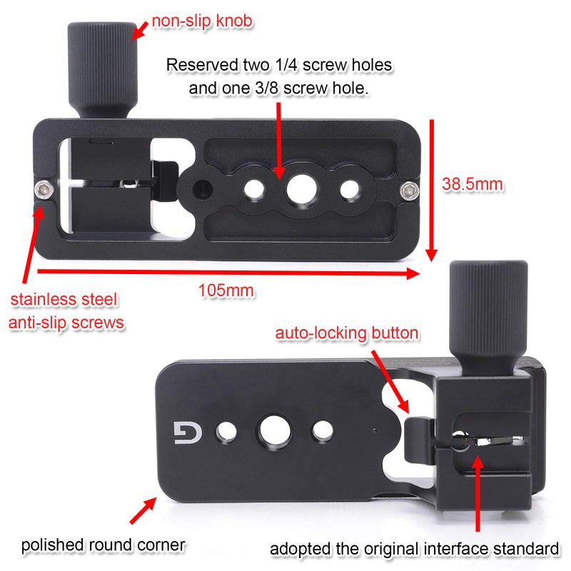 iShoot Replacement Lens Foot IS-THS260 for Sony FE 200-600mm f/5.6-6.3 G OSS Super Telephoto Zoom E-Mount Lens SEL200600G - Arca-Swiss Style - Built-in 105mm Length Quick Release Plate - Image 3